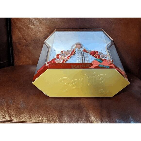 NRFB 1997 RARE HAPPY HOLIDAYS 10TH ANNIVERSARY BARBIE BLONDE - Picture 5 of 8